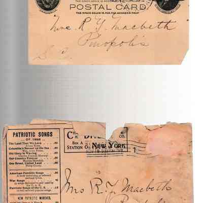 Postcard and envelope