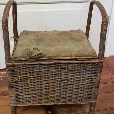 Wicker sewing basket