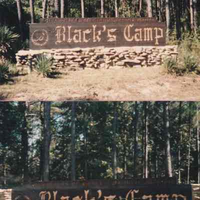 Black's Fish Camp sign (x2)