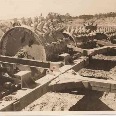Packing earth for dam