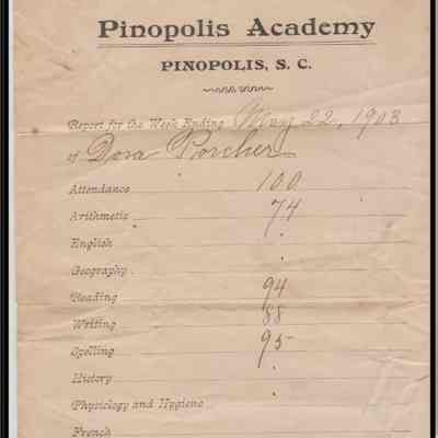 Dora Porcher report card