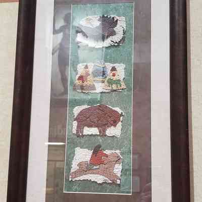 Folk art kudzu leaves piece