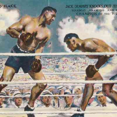 Jack Dempsey postcard